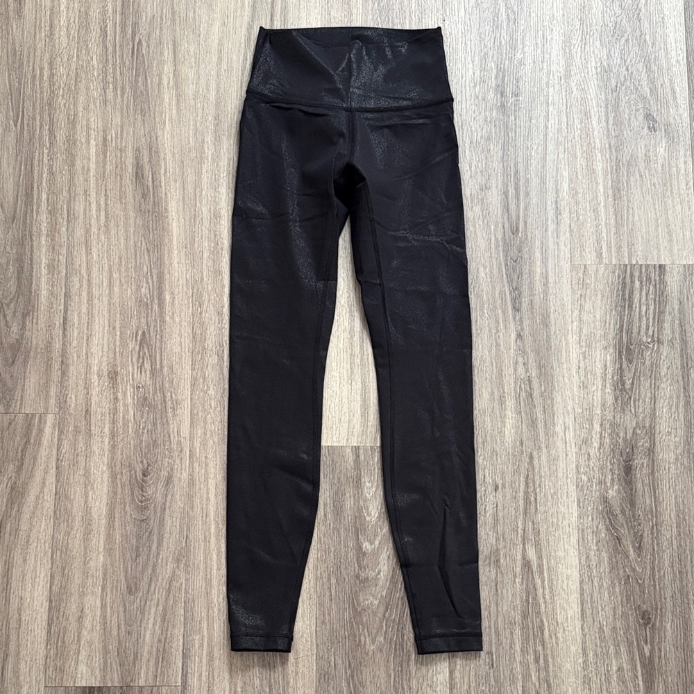 lululemon Black Leggings Size 4 Mid rise Tights 28”